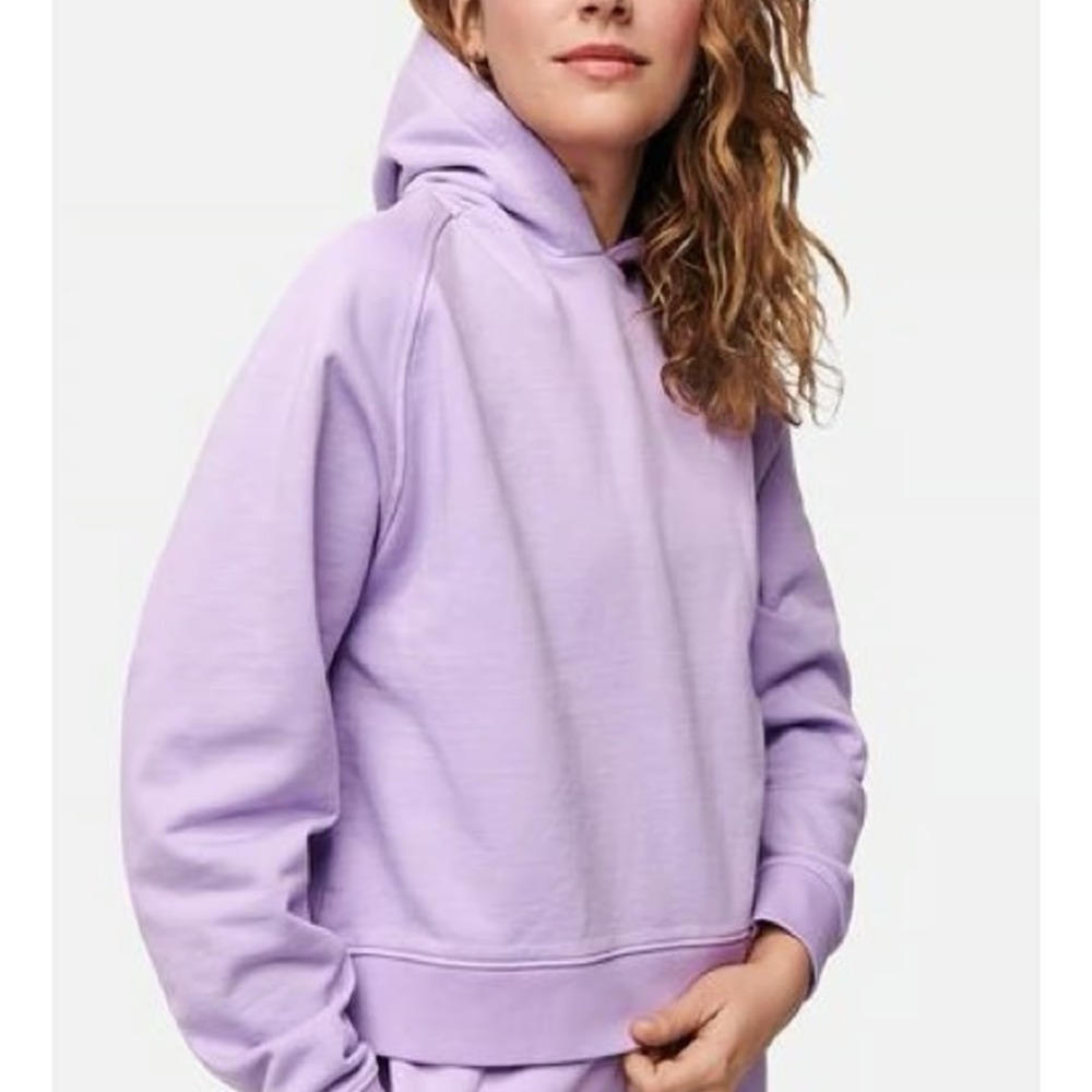 Outdoor Voices Hoodie Women Fleece Y2K Pullover 100% Cotton Solid Cozy M A011430